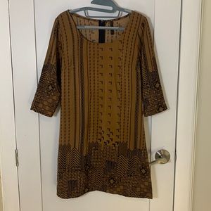 Mono B Brown Geometric Dress
